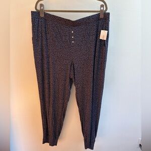 Alfani Purple Animal Print Jogger Pajama Lounge Pant XXL